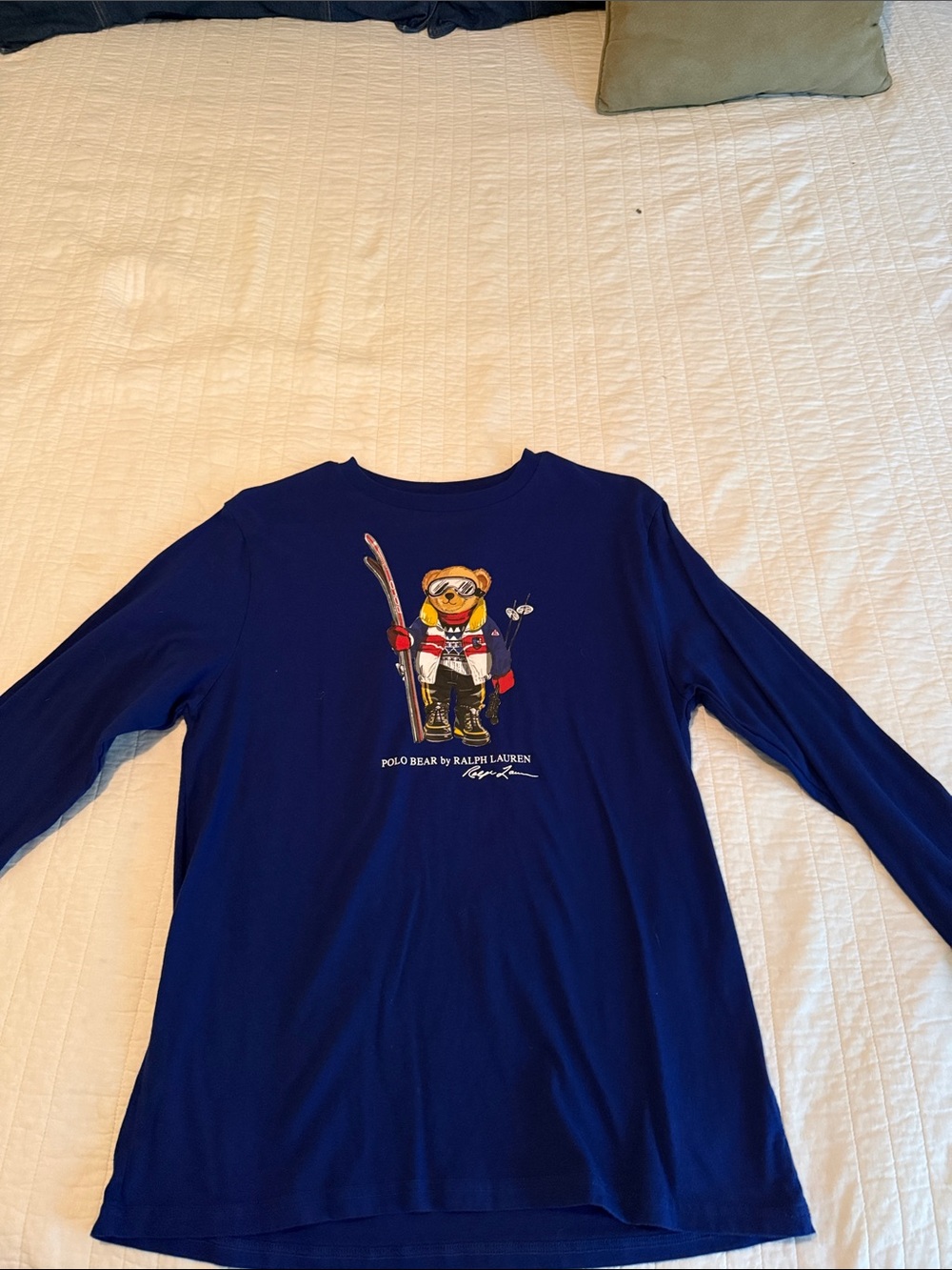 Polo by Ralph Lauren Navy Long-Sleeve Tee with Skiing Polo Bear
